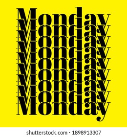 Texto del lunes Estilo creativo con fondo amarillo