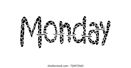 Monday text. Decorative style