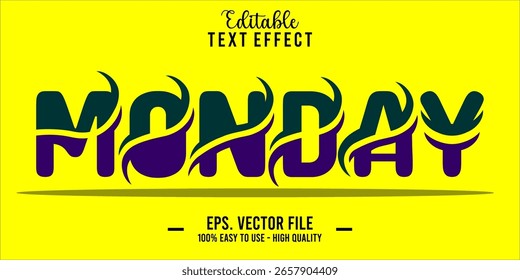 Monday Text Style Effect, Editable Text Effect