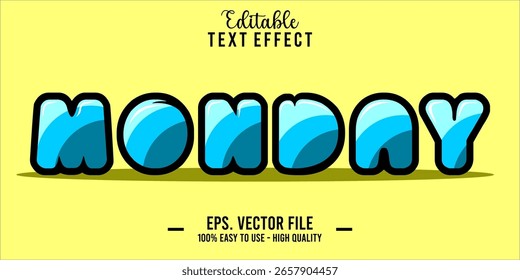 Efecto Estilo de texto del lunes, efecto Texto editable