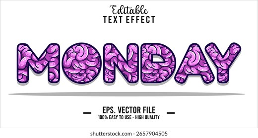 Efeito de Estilo de Texto de Segunda-feira, Efeito de Texto Editável