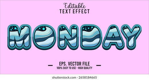 Monday Text Style Effect, Editable Text Effect