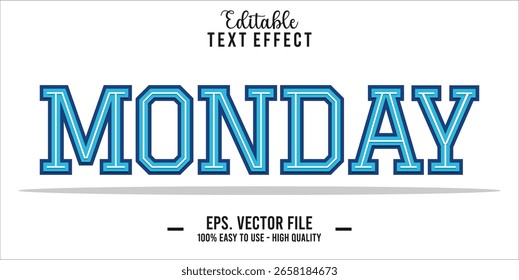 Efeito de Estilo de Texto de Segunda-feira, Efeito de Texto Editável