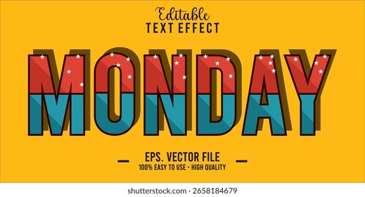 Monday Text Style Effect, Editable Text Effect