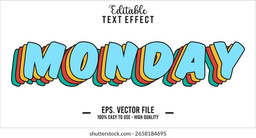Efecto Estilo de texto del lunes, efecto Texto editable