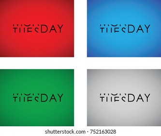 monday to tuesday turning text set