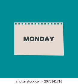 Monday Typography text on calendar background
