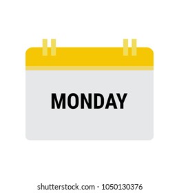 Monday. Vector flat daily icon