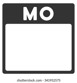 Monday vector icon. Style is flat symbol, gray color, rounded angles, white background.