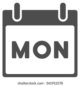Monday vector icon. Style is flat symbol, gray color, rounded angles, white background.