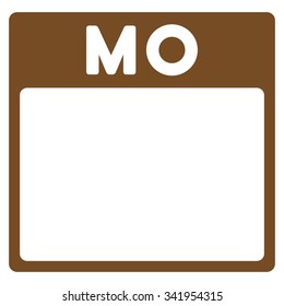 Monday vector icon. Style is flat symbol, brown color, rounded angles, white background.
