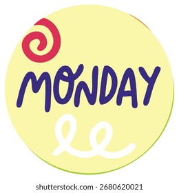Lunes Ilustración vectorial. Diseño minimalista plano. Ilustración editable para el Web, móvil, impresión
