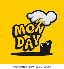 monday vector illustration for sticker