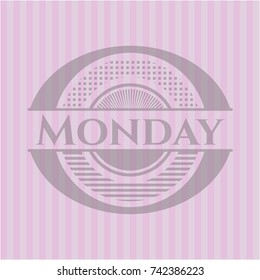 Monday vintage pink emblem