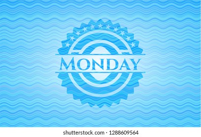 Monday water concept emblem.