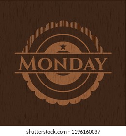 Monday wood emblem. Retro