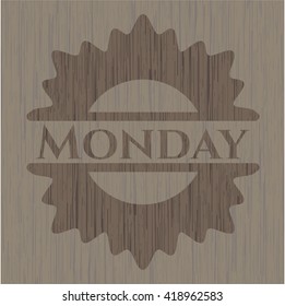 Monday wood icon or emblem
