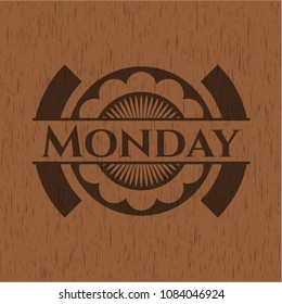  Monday wooden emblem. Retro