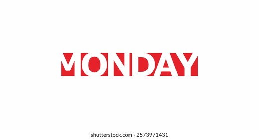 monday word isolated on white background