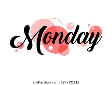 Monday writing text vector, Simple design