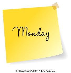Monday Yellow Sticky Note
