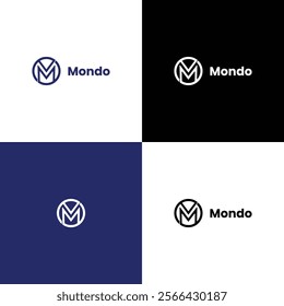 "Mondo - A Sleek and Minimalistic Logo Design Featuring a Bold Circular Lettermark, Perfect for Modern Branding, Corporate Identities, and Creative Business Ventures"

