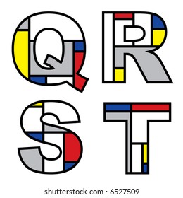 mondrian alphabets (vector)