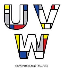 mondrian alphabets (vector)