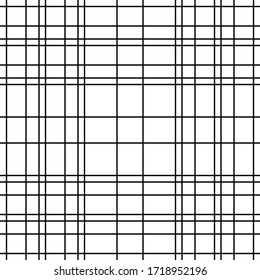 Mondrian lines pattern vector. Design vertical and horizontal stripe black on white background. Design print for illustration, texture, textile, wallpaper, background, material. Set 1