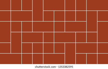 Mondrian pattern vector. Design line square white on brick red background. Design print for illustrations, photo, collage, wallpaper, background. Set 4