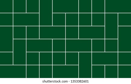 Mondrian pattern vector. Design line square white on green background. Design print for illustrations, photo, collage, wallpaper, background. Set 5