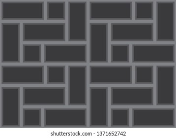 Mondrian pattern vector. Design of random square of grey and dark grey. Design print for illustration, texture, pattern, background. Set 3