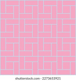 Mondrian pattern vector. pink pattern paper. Design landscape line square light pink on blue background. Design print for illustrations, photo, collage, wallpaper, background.