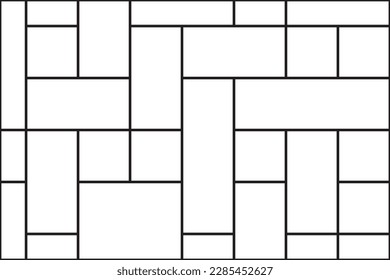 Mondrian style of pattern vector. Design random of white and black. Design print for illustration, texture, textile, wallpaper, background. Set 6