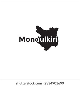 Mondulkiri map and black lettering design on white background
