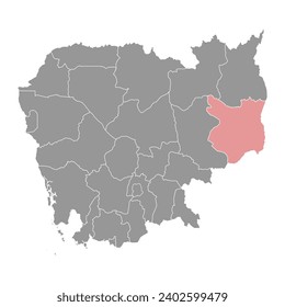 Mondulkiri province map, administrative division of Cambodia. Vector illustration.