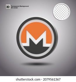 Monero-Münze 3D-Transparenz
