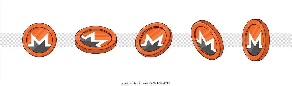 Monero coin cryptocurrency illustration on isolated background