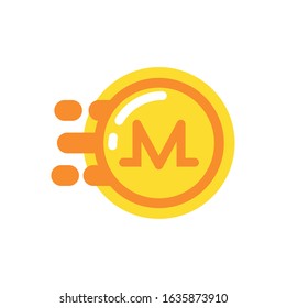 Monero coin design of Cryptocurrency money currency exchange financial bank web internet market electronic finance and net theme Vector illustration
