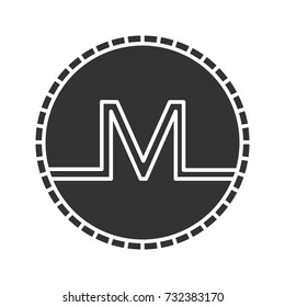 Monero coin glyph icon. Cryptocurrency. Mining. Silhouette symbol. Negative space. Vector isolated illustration