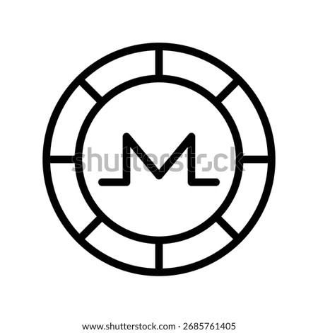 Monero Coin line icon , vector, pixel perfect, illustrator file 
