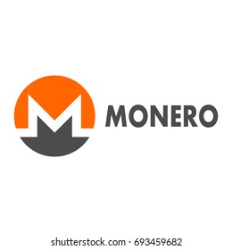 Monero Cripto currency blockchain. Monero flat logo. vector sticker for web design