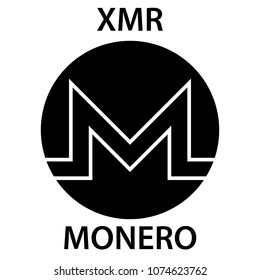 Monero cryptocurrency blockchain icon. Virtual electronic, internet money or cryptocoin symbol, logo