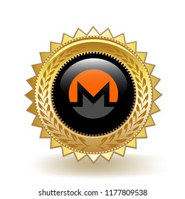 Monero Cryptocurrency Coin Gold Badge Medal Award