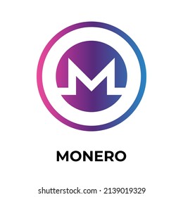 Monero Cryptocurrency coin icon. XMR coin symbol. Cryptocurrency vector icon. Flat Vector illustration - Vector