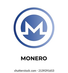 Monero Cryptocurrency coin icon. XMR coin symbol. Cryptocurrency vector icon. Flat Vector illustration - Vector