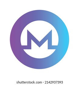 Monero Cryptocurrency coin icon. XMR coin symbol. Cryptocurrency vector icon. Flat Vector illustration - Vector