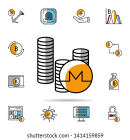 monero, cryptocurrency, coin, payment method icon. Universal set of cryptocurrency for website design and development, app development