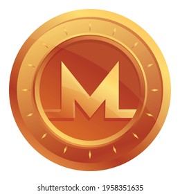 Monero cryptocurrency icon. Cartoon of Monero cryptocurrency vector icon for web design isolated on white background