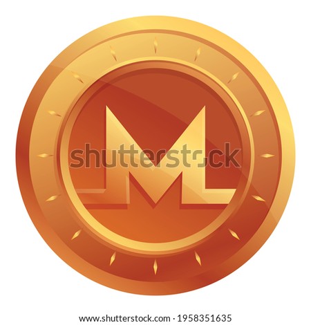 Monero cryptocurrency icon. Cartoon of Monero cryptocurrency vector icon for web design isolated on white background